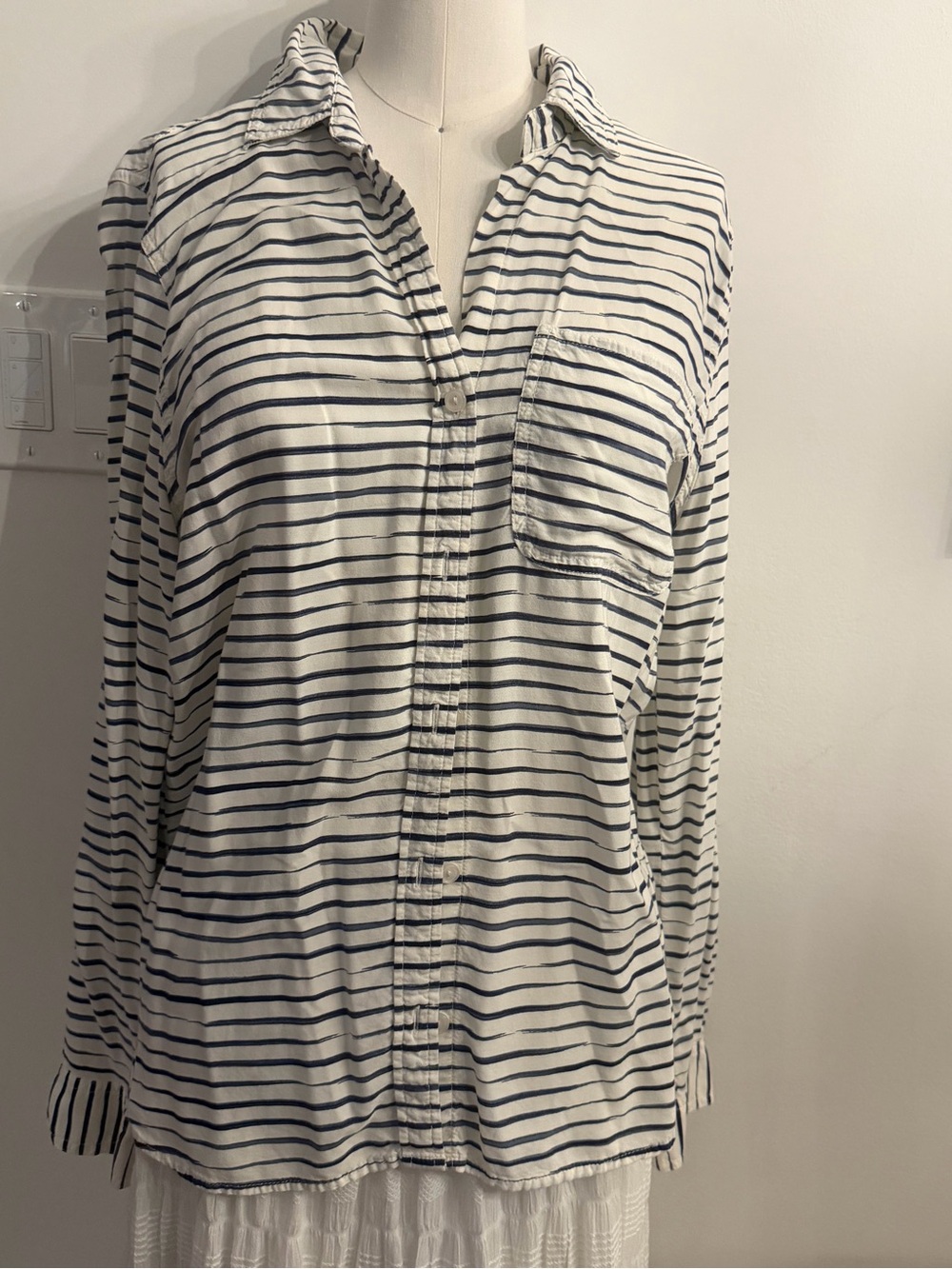 Velvet Heart Navy & White Striped Blouse
